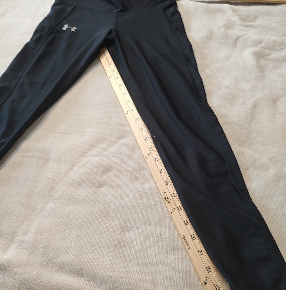 Under Armour HeatGear Compression Leggings Black Womens Medium Zipper Pocket